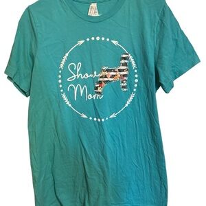 Bella canvas short sleeve Turquoise blue dog show mom tshirt ladies medium top